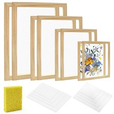 4-Piece Paper Making Screen Kit - Wooden Mould  Deckle Set for DIY Crafts
