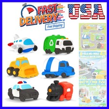 6 PCS Vehicle Floating Bath Toys Mold Free Infant Bath Tub Toys for 12 - No ...