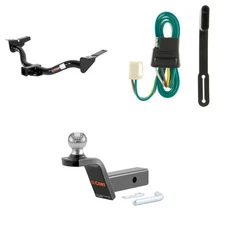 CURT Trailer Hitch Package Towing Kit, Wiring, 45155 2in Rise Ball Mount 13506