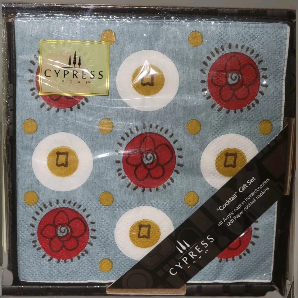 Cypress Home *Cóctel* Juego de Regalo Servilletas Posavasos Nuevo En Caja Foto 3 de 4
