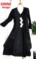 SINNE Designer KLEID schwarz Gr. 1 40 42 + Jersey + Glanzstoff Ballon Zipfel