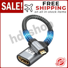 Micro HDMI to HDMI Adapter, 4K 60Hz HDR 3D Dolby 18Gbps, Compatible with Raspber
