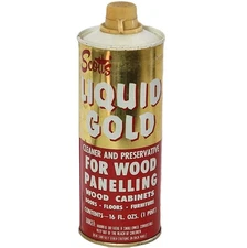 Vintage Scott's Liquid Gold Wood Cleaner Preserver Can 16oz Advertising 70% Used