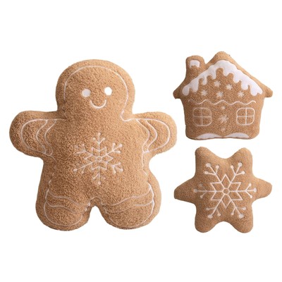 Weihnachts-Lebkuchenmann-Kissen, Plüsch-Lebkuchen-Kissen, Wurfkissen