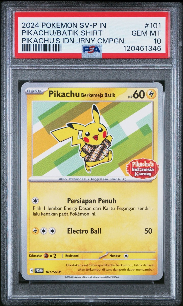 インドネシア バティック ピカチュウ 101/SV-P PSA10 PSA 10 - Pikachu Berkemeja Batik 101/SV-P - Indonesia