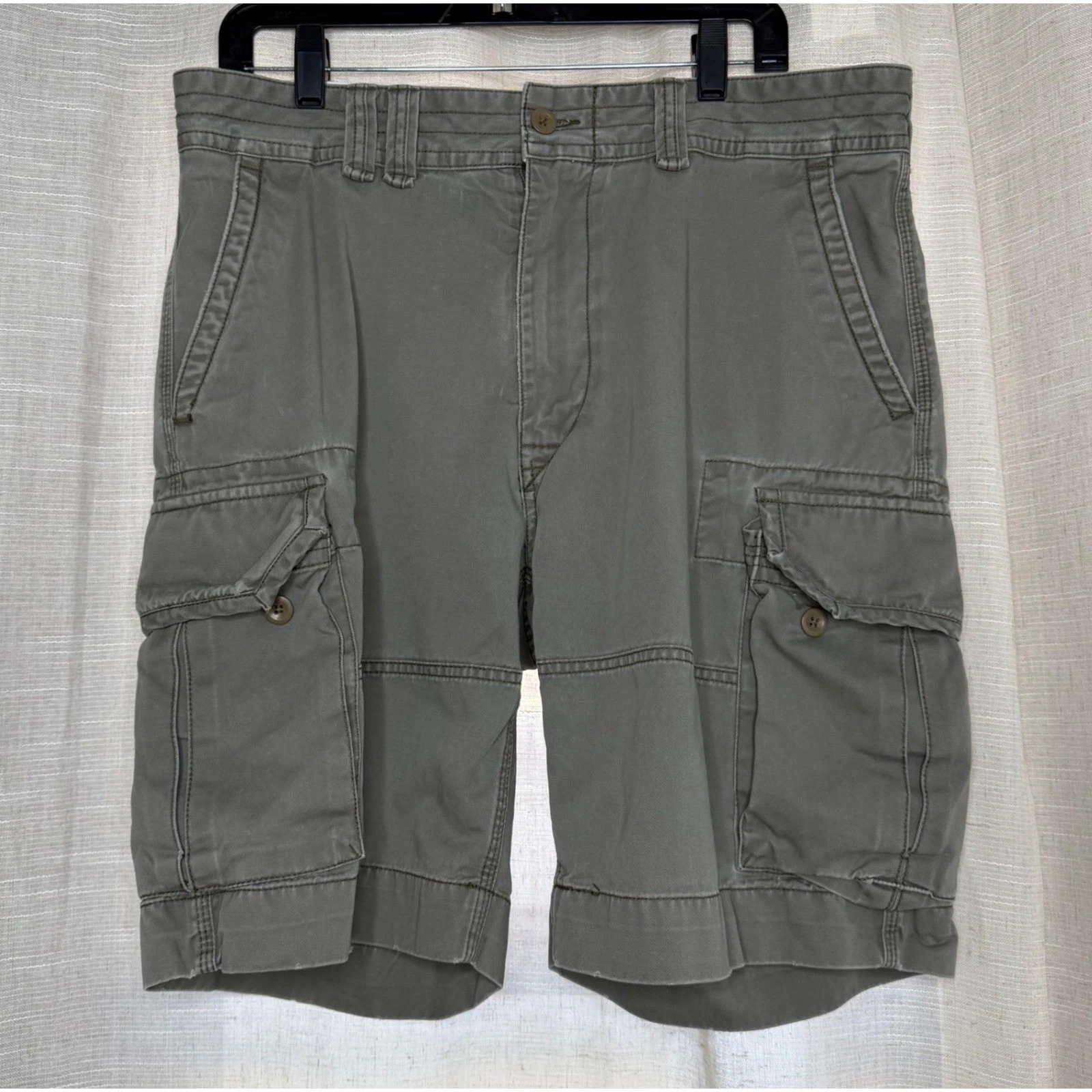 Polo Ralph Lauren Cargo Shorts Classic Chino Gray Utility Pockets Men's Size 35