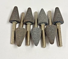MOUNTED POINT FINE ABRASIVE GRINDING STONE 3/4" DIA 1-15/64" LENGTH LOT OF 7