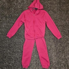 Girl's 2 Pcs Hooded Jogging Hot Pink Outfit. Real Love. 10/12 NWOT