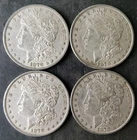 Lot of Four 1878 $1 Morgan Silver Dollars
