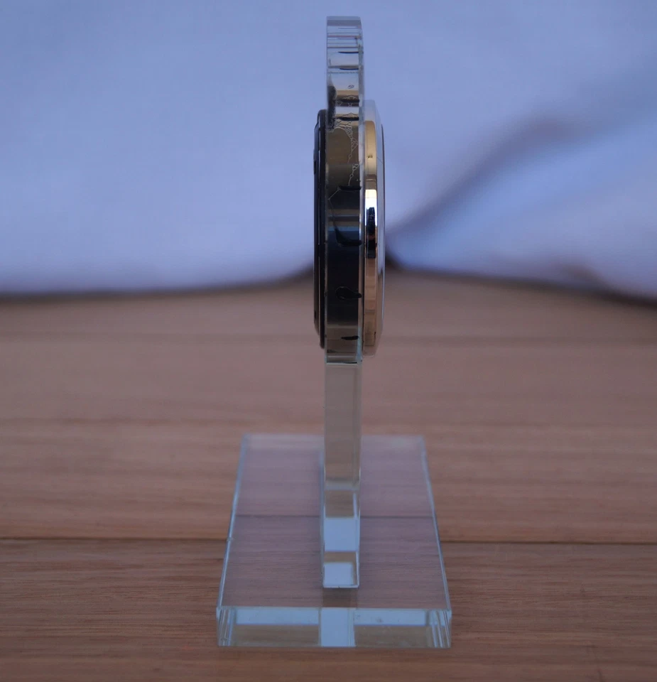 Quartz Desk Clock Clear Modern Minimalist Office Home Decor Gold - Image 2 of 4