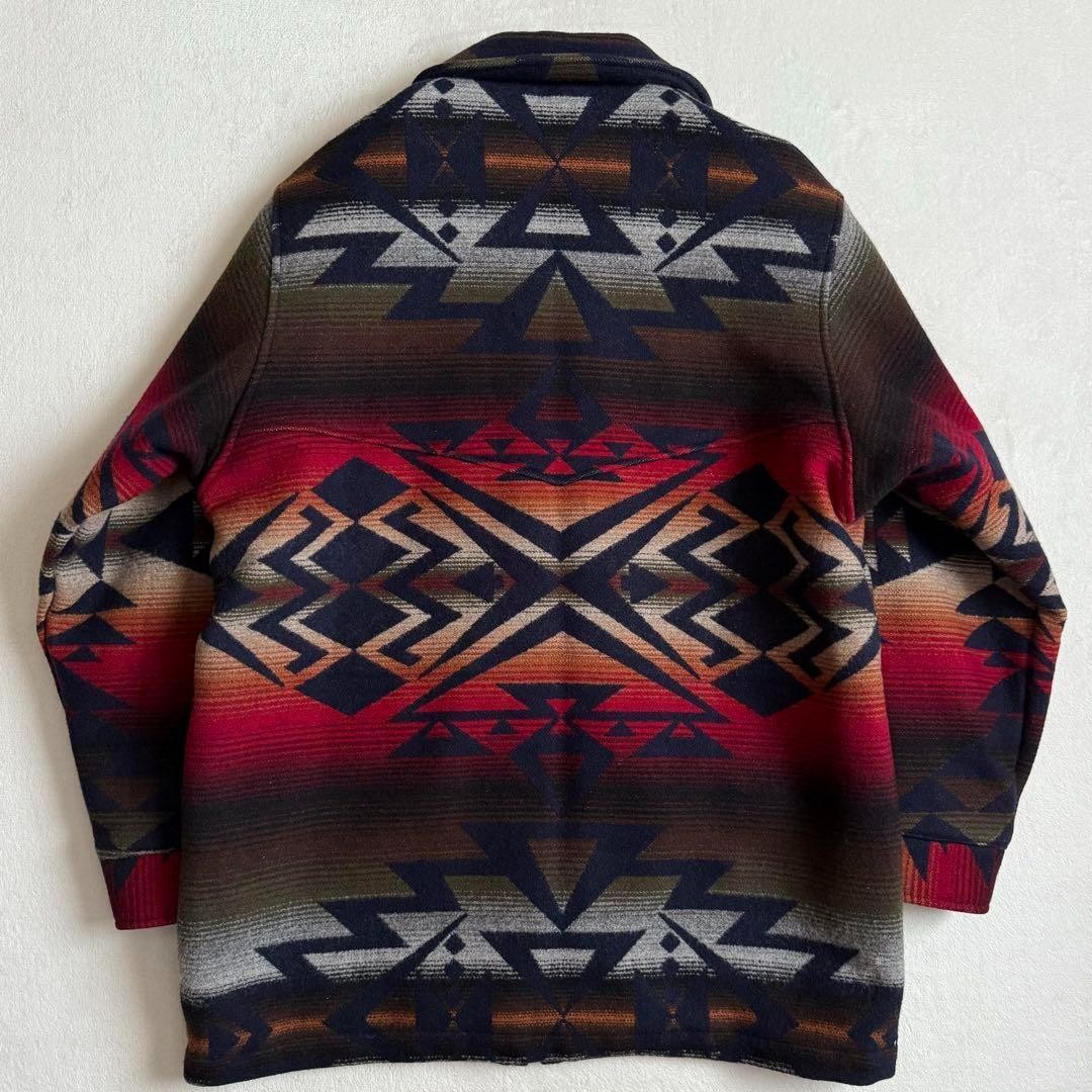 Pendleton Wool Jacket Navy Red Multi M Used 90s N… - image 2
