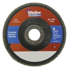 5" Vortec Pro Abrasive Flap Disc, Angled, Phenolic Back Weiler 31355 12382313555