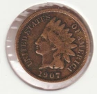 US Rare Old West 1907 Indian Head Penny Coin American Collection Shield Cent X70