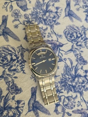 Bulova Classic Day-Date Watch - Blue Dial (Model 96C125)