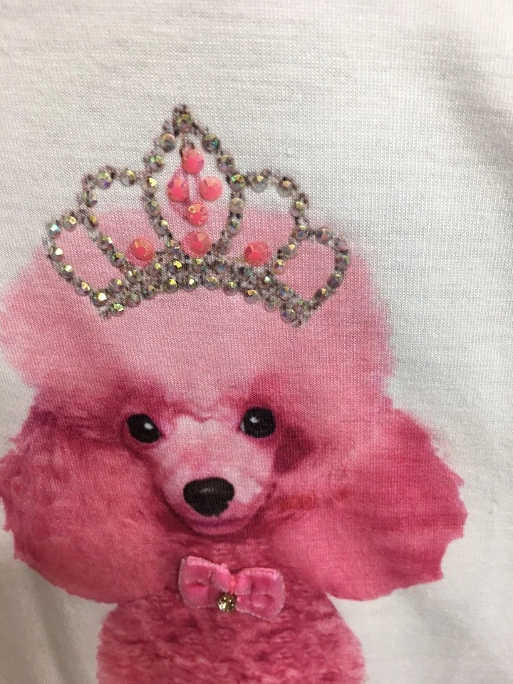 NOVA Tiara Rosa Meninas Pequena Massa Princesa POODLE & Calça Jeans & Top Outfit 6X - Imagem 2 de 2