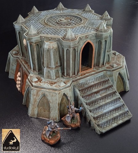 3D gedruckt Kriegssilo Landschaft Gelände für Kriegsspiele 28/32 mm DESIGN A bemalt - Bild 5 von 5