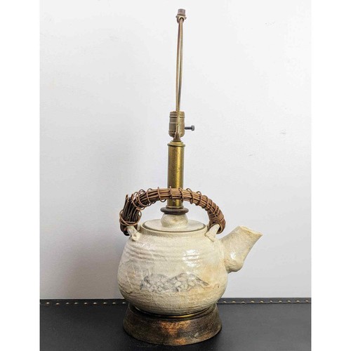 Rare & Unique Vintage Studio Pottery Teapot Table Lamp - Picture 3 of 8
