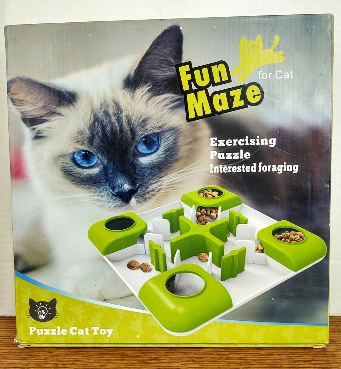 Puzzle Cat Toy Fun Maze Exercising Fights Boredom Kitten Cat Feeder Treats  NIB