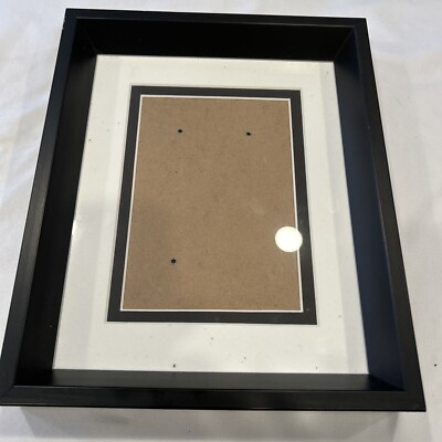Nielsen Picture Frame Black With Glass 9X11 Black White Matte Wood