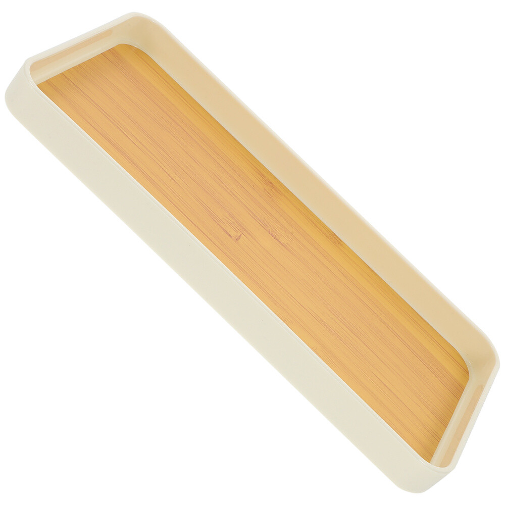 Reusable Wood Grain Plastic Snack Serving Tray for Fruits Nuts