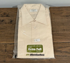 NOS True Vintage 1950s Manhattan Shirt Company Yellow Dress Shirt Size 17 1/2