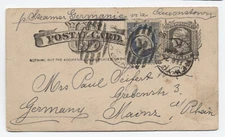 1886 uprated postal card to Germany [y9873]