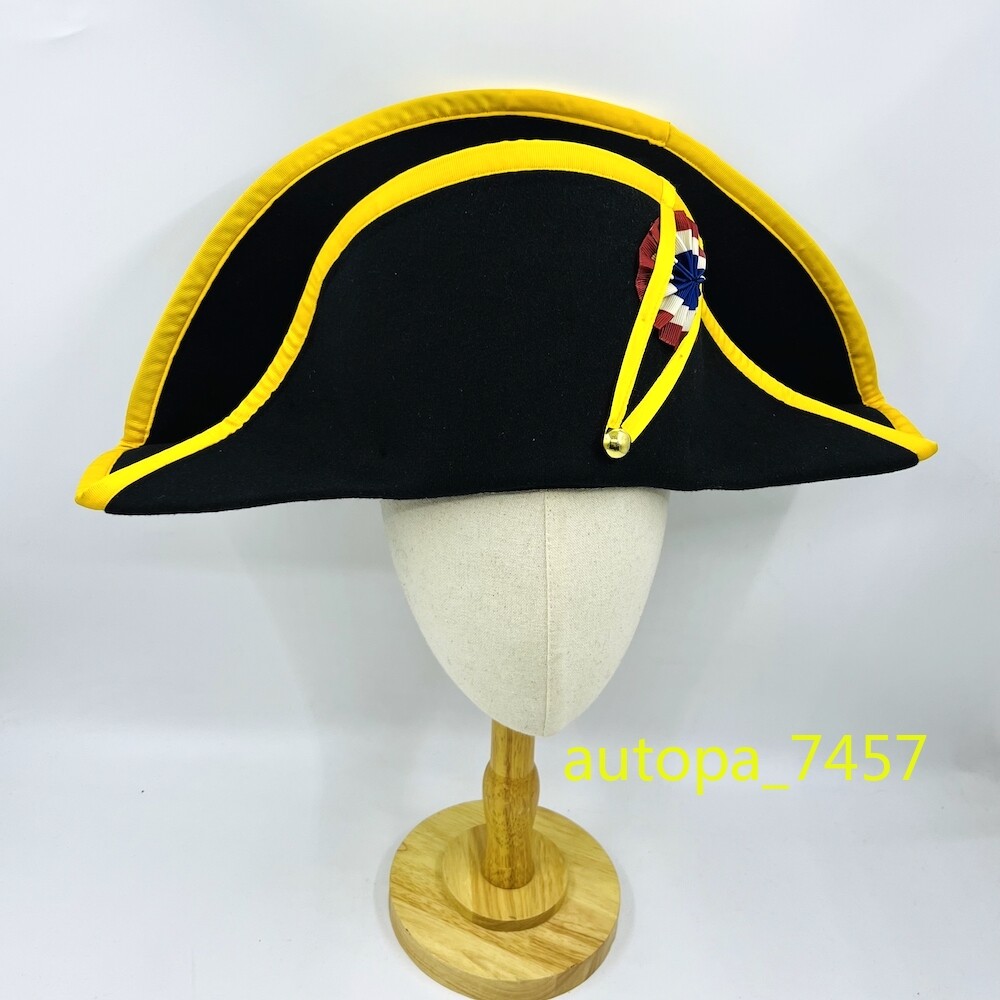 Napoleon Admiral Captains French Bicorne Hat Men Cosplay Woolen
