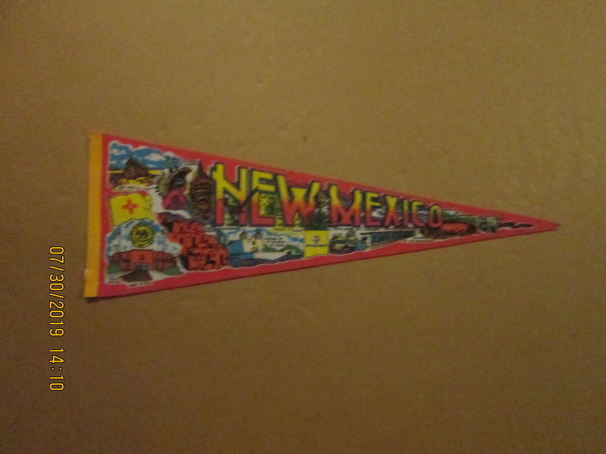 New Mexico Vintage Circa 1980's 8x25 Size Logo State Pennant New Mexico Vintage Circa 1980's 8x25 Size Logo State Pennant