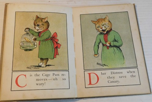 A CAT ALPHABET AND PICTURE-BOOK FOR LITTLE FOLK by LOUIS WAIN - 1914 - Picture 3 of 8