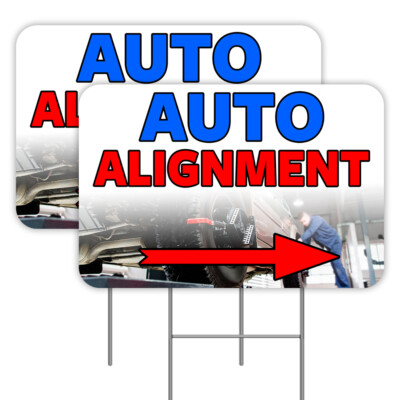 Auto Alignment Arrow 2 Pack Double-Sided Yard Signs 16" x 24" with ...