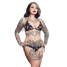 Sourpuss Luna Bats Womens String Bikini Womens Alternative Clothing Bats