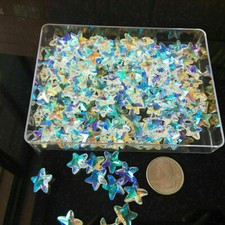 30Pcs Glass Starfish Crystal Clear AB Beads Charm Pendants Necklace Jewelry DIY