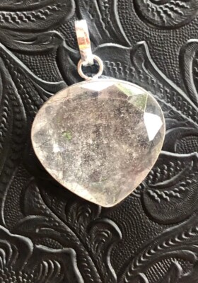 Faceted Natural Rutile Quartz Arrow Pendant 1.5'' Artisan Made