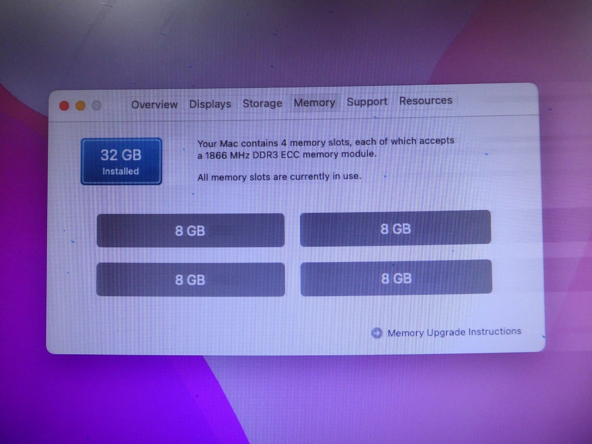 Apple Mac Pro A1481 Xeon E5 6 Core 3.50GHz 32GB RAM 500GB SSD AMD