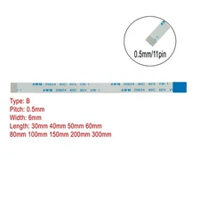 11Pin FFC Cable FPC Flexible Flat 0.5mm Pitch Cable AWM VW-1 20624 80C 60V