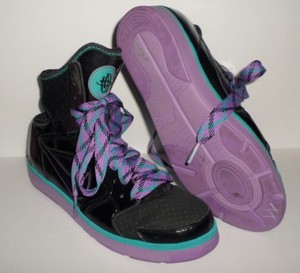 Nike Air Huarache Women&#39;s Size 7 Rare Sample Black Teal Purple LACES High Top | eBay