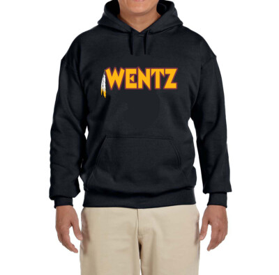 Washington Commanders Football Team Carson Wentz Logo Hooded sweatshirt