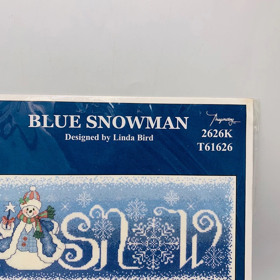 Blue Snowman by Imaginating cross stitch pattern NOS Linda Bird Design - Image 3 of 4