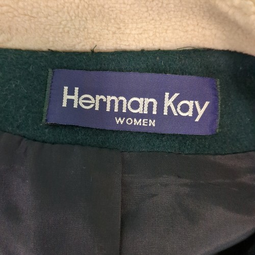 Herman Kay Color Block lana sherpa orlo cappotto giacca 18-20 vintage - Foto 6 di 6
