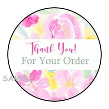 30 THANK YOU FOR YOUR ORDER ENVELOPE SEALS LABELS STICKERS 1.5" ROUND FLORAL