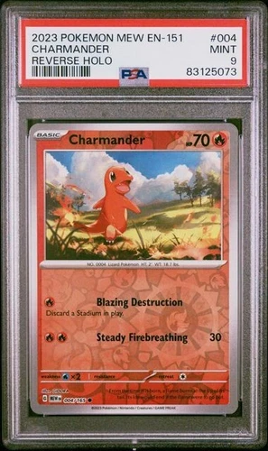 2023 Pokemon 151 Charmander REVERSE HOLO PSA 9 MINT #004