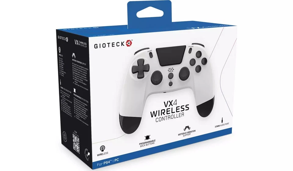 Gioteck VX4 Wireless Controller for Playstation 4 / PS4 - White - Image 4 of 4