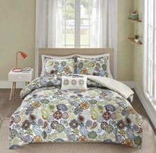 MI ZONE Coverlet Tamil Bedding Set; Coverlet, Sham & Dec Pillow Twin/TXL NEW