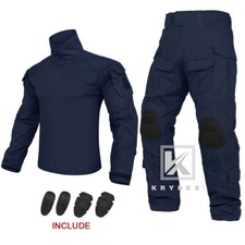 KRYDEX Gen3 Combat Uniform Army Tactical BDU Shirt  Pants with Knee Pads Blue