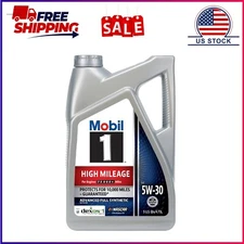 Mobil 1 High Mileage Full Synthetic Motor Oil 5W-30, 5 Quart
