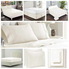 Comfort Sheet Collection 100 Cotton 1000 TC Select US Size Ivory Solid