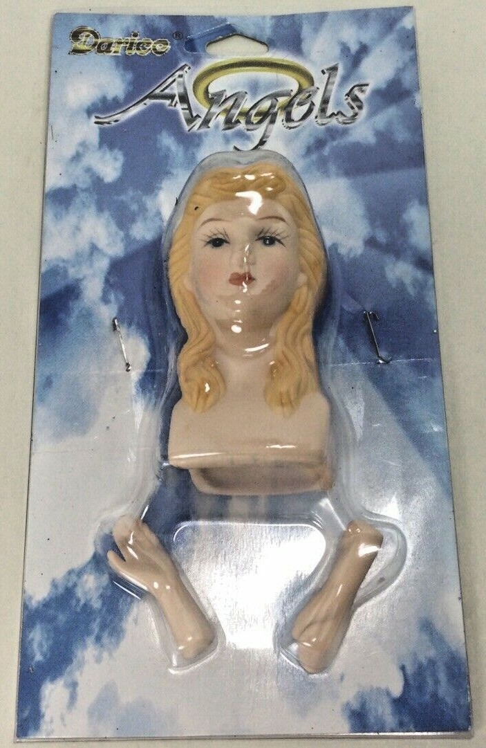 DARICE Angels Porcelain Doll Parts Head Hands 1224-22 Blonde