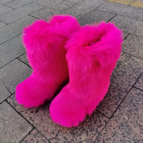 Bota de Piel Mongolia Fábrica Invierno Damas Caliente Zapatos para Nieve Botas de Piel Sintética Bota Larga - Imagen 42 de 47