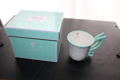 Sun art Disney tinkerbell tea cup SAN3475 White and green porcelain