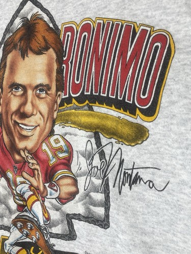 Maglione Vintage 1994 Kansas City Chiefs Super Bowl Caricature XL Joe Montana NFL - Foto 5 di 17